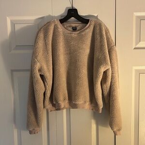 Urban Outfitters BDG Cozy Tan Crew Neck Teddy Sweater